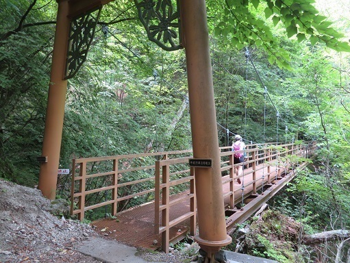 西沢渓谷 分岐に復帰 しゃくなげ橋を渡る.jpg