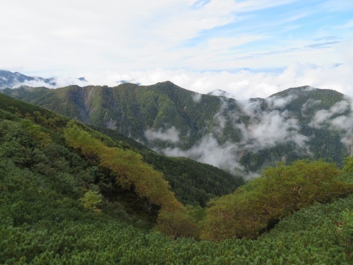 仙塩尾根 西の方角なので2500m峰 黒檜山だろうか.jpg